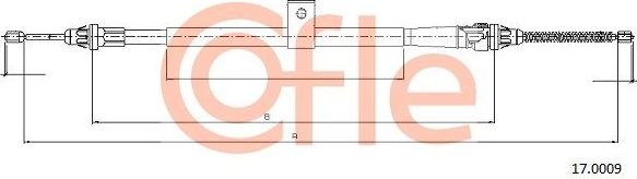 Трос ручника (тросик ручного тормоза) Cofle. Артикул 92.17.0009