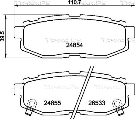 Тормозные колодки Nisshinbo задние для Subaru Outback IV 2009-2014. Артикул NP7013