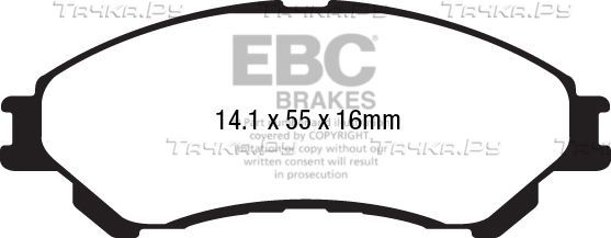 Тормозные колодки EBC Brakes передние для Suzuki Vitara II 2015-2026. Артикул DPX2217