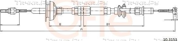 Трос сцепления Cofle для SEAT Ibiza I 1984-1993. Артикул 92.10.3153
