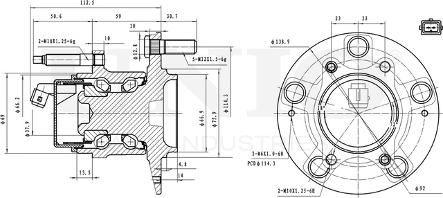Ступица колеса с интегрированным подшипником (Unio). Артикул HUB-20197