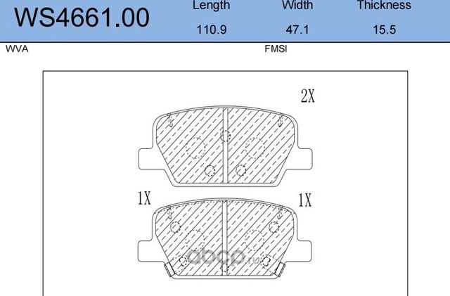 Колодки тормозные дисковые задние Hyundai Santa Fe 2018 (Jeenice). Артикул WS466100