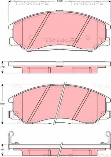 Тормозные колодки TRW передние для SsangYong Actyon I 2006-2011. Артикул GDB3257