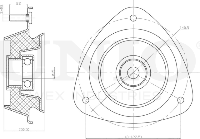 Опора амортизационной стойки (Unio). Артикул RMP-13038