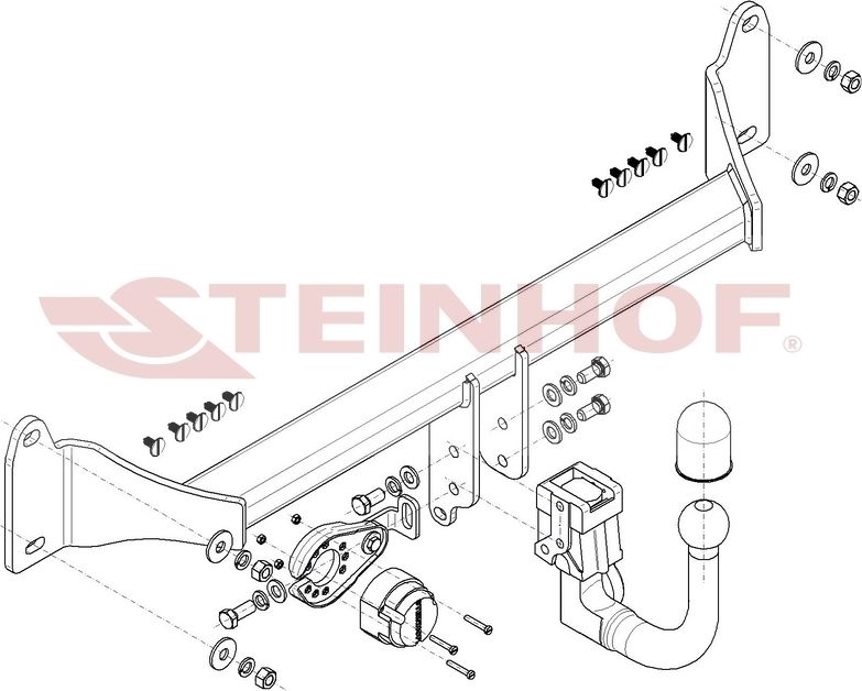 Фаркоп Steinhof для BMW X2 F39 (вкл. M-Sport) 2017-2026. Быстросъемный крюк. Артикул B-087