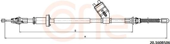Трос ручника (тросик ручного тормоза) Cofle. Артикул 92.20.160B506