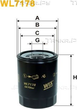 Масляный фильтр WIX Filters для Opel Frontera A 1995-1998. Артикул WL7178