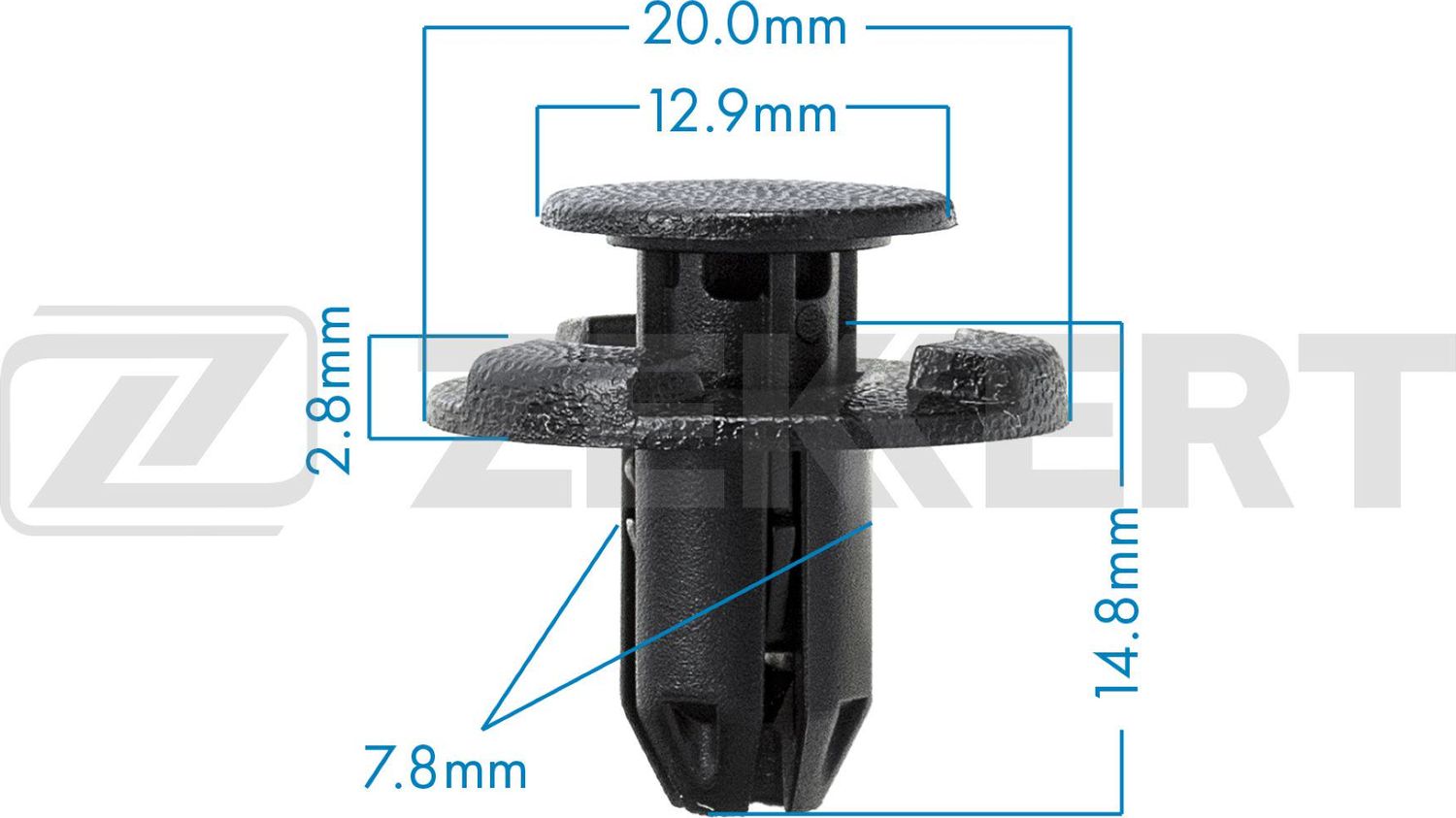 Клипса Zekkert (POM (сополимер ацеталя)). Артикул BE-1591