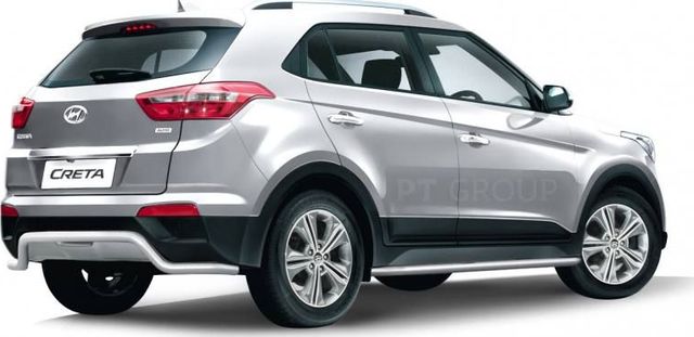 Защита PT Group заднего бампера d=51 мм Волна (НПС) для Hyundai Creta I 2016-2021. Артикул HCR-16-220109.00