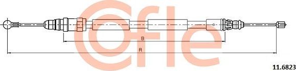 Трос ручника (тросик ручного тормоза) Cofle. Артикул 92.11.6823