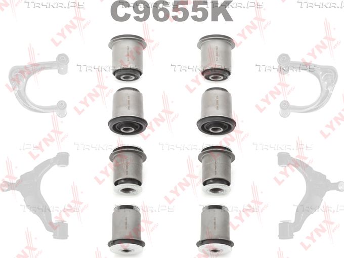 Сайлентблок переднего рычага подвески LYNXauto KIT для Lexus GX I 2001-2009. Артикул C9655K