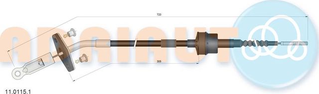 Трос сцепления Adriauto для Fiat Palio I 1996-2004. Артикул 11.0115.1