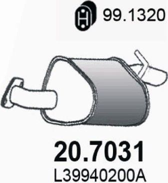Глушитель Asso задний левый для Mazda 6 I (GG) 2002-2008. Артикул 20.7031
