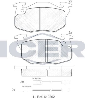 Тормозные колодки Icer. Артикул 180866