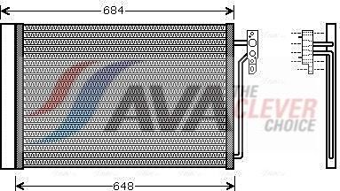 Радиатор кондиционера (конденсатор) AVA (алюминий). Артикул AUA5182D