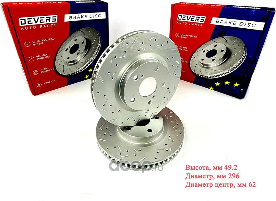 Диск тормозной передний перфорированный Toyota Camry V40, V50, Lexus ES,20258999 (Devers). Артикул 202589994