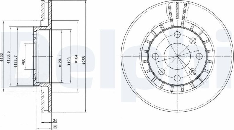 Тормозной диск Delphi. Артикул BG2443