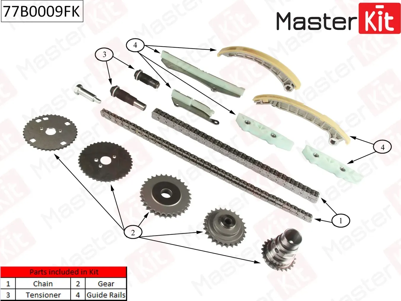 77B0009FK Комплект цепи ГРМ IVECO  DAILY IV 35C15 06-11 (Master KIT). Артикул 77b0009fk