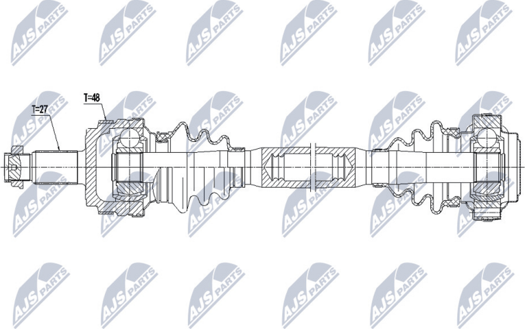 Полуось (привод в сборе, приводной вал) NTY. Артикул NPW-BM-036