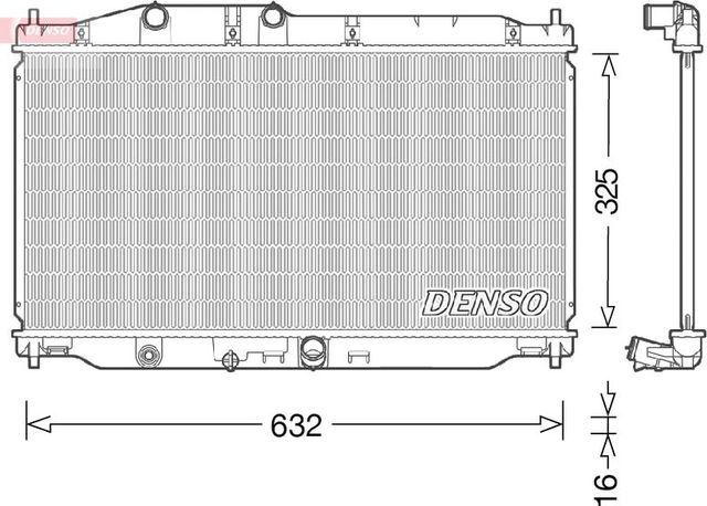 Радиатор охлаждения двигателя Denso для Honda Civic IX 2012-2016. Артикул DRM40043