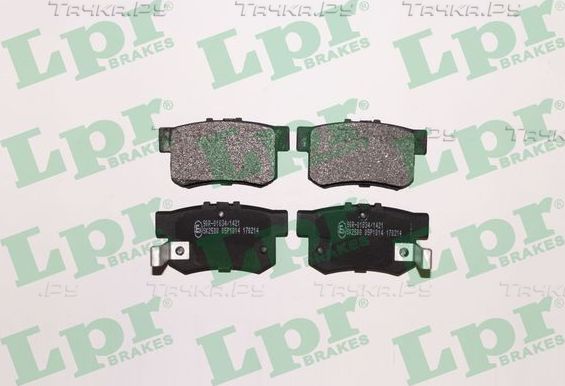 Тормозные колодки LPR задние для Honda Civic VI 1998-2001. Артикул 05P1014