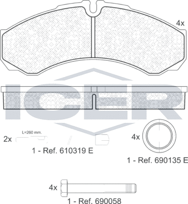 Тормозные колодки Icer. Артикул 141208-123
