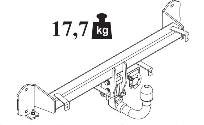 Фаркоп Auto-Hak для BMW 3 G20 седан 2019-2026, вкл. M пакет, кроме M3, кроме M Performance. Быстросъемный крюк. Артикул B 30V