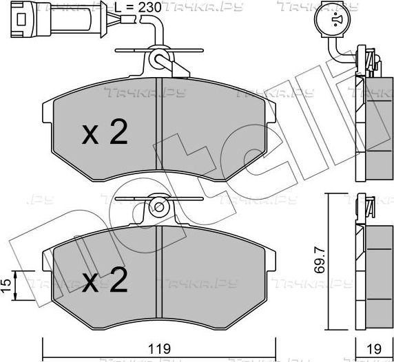 Тормозные колодки Metelli передние для Audi Coupe II (B3) 1988-1996. Артикул 22-0148-1