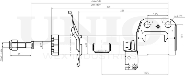 Амортизатор подвески (Unio). Артикул SAB-10198