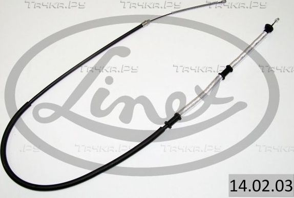 Трос ручника (тросик ручного тормоза) Linex. Артикул 14.02.03