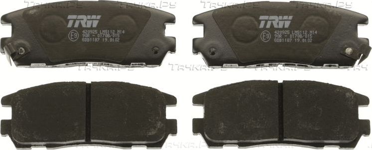 Тормозные колодки TRW COTEC задние для Great Wall Hover H3 2009-2016. Артикул GDB1187