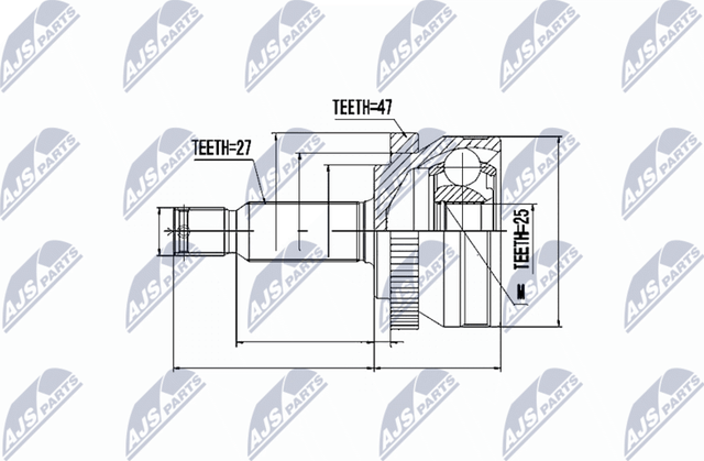 Шрус наружный (граната) NTY для Hyundai Sonata V (NF) 2006-2010. Артикул NPZ-HY-531