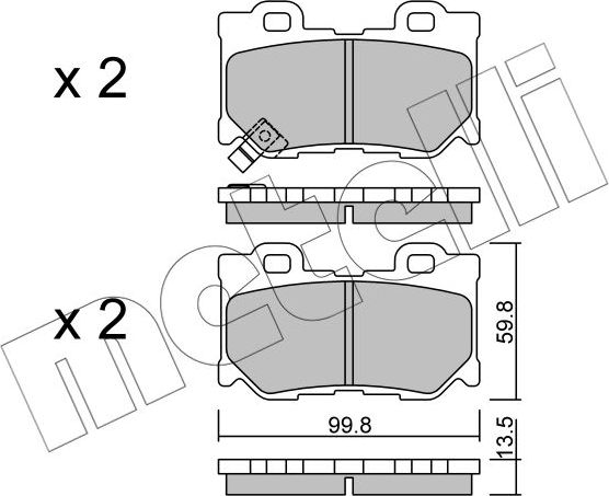 Тормозные колодки Metelli. Артикул 22-1030-0