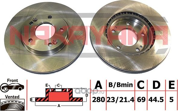Диск тормозной передний (Nakayama). Артикул Q4765