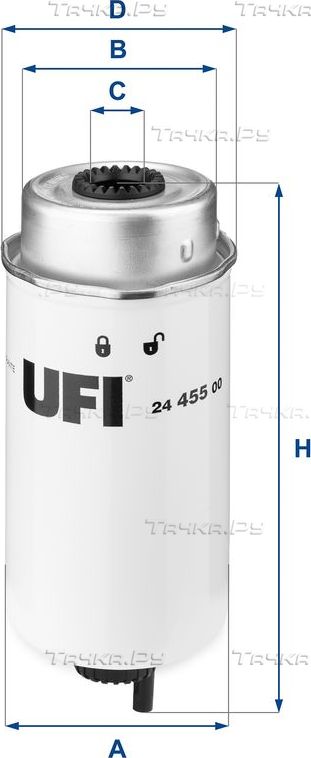 Топливный фильтр UFI для Ford Transit VII 2006-2014. Артикул 24.455.00
