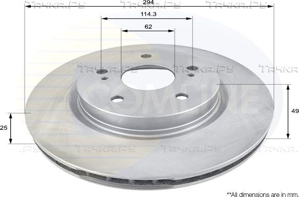 Тормозной диск Comline COATED. Артикул ADC0923V