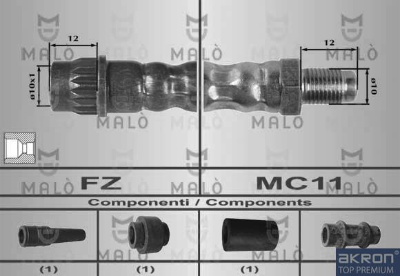 Тормозной шланг Malò. Артикул 80440