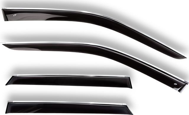 Дефлекторы Cobra Tuning для окон (с хром. молдингом) Volkswagen Passat B3 седан 1988-1993. Артикул V21188CR