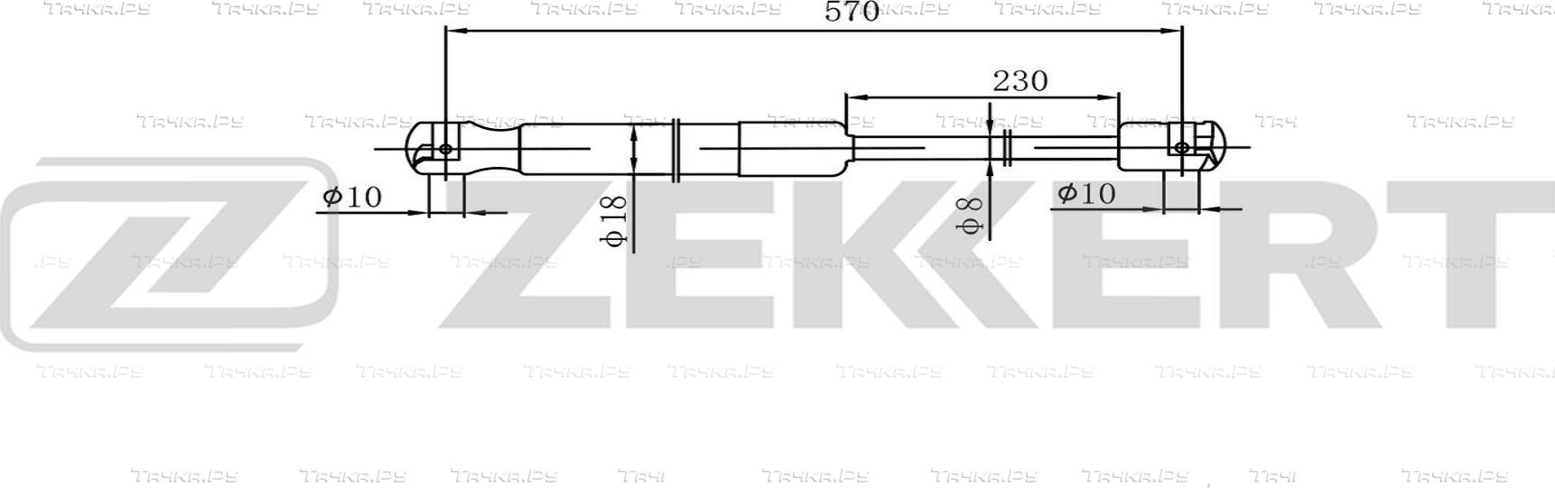 Амортизатор (упор) багажника Zekkert. Артикул GF-2603