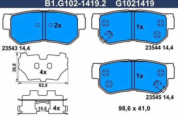Тормозные колодки Galfer. Артикул B1.G102-1419.2