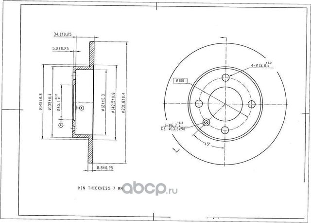 Диск тормозной AVANTECH Avantech. Артикул BR3016S