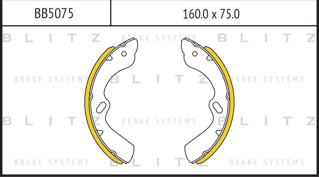 Колодки тормозные барабанные (Blitz). Артикул BB5075