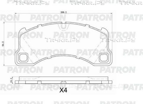 Тормозные колодки Patron передние для Porsche Panamera I 2009-2016. Артикул PBP1560