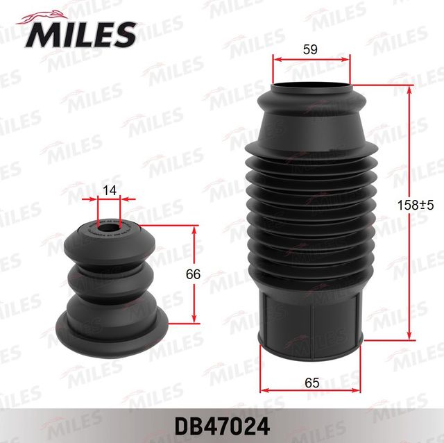 Комплект отбойников и пыльников амортизаторов (стоек) Miles передние для SEAT Exeo 2008-2013. Артикул DB47024