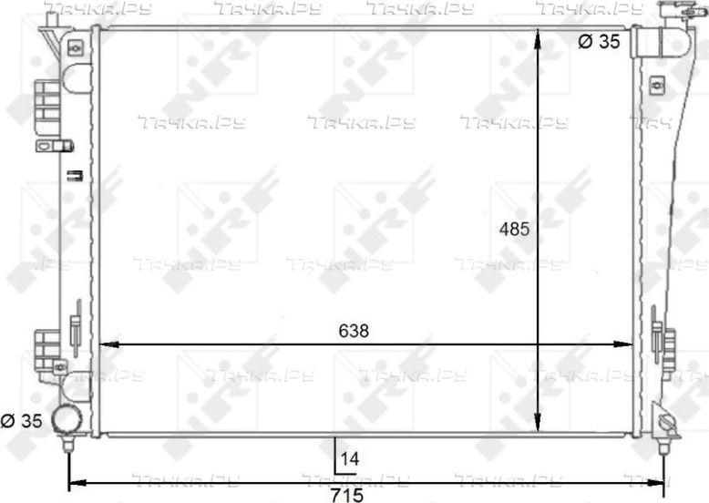 Радиатор охлаждения двигателя NRF для Hyundai i40 I 2011-2026. Артикул 59092