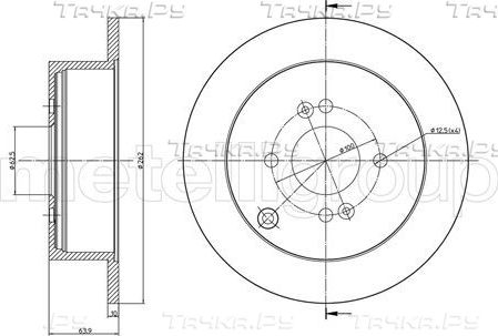 Тормозной диск Metelli для Hyundai Accent III 2005-2010. Артикул 23-0931C