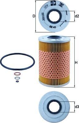 Масляный фильтр Mahle-Knecht. Артикул OX 41D