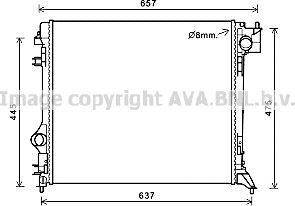 Радиатор охлаждения двигателя AVA. Артикул DNA2421