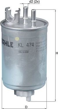Топливный фильтр Mahle. Артикул KL 474