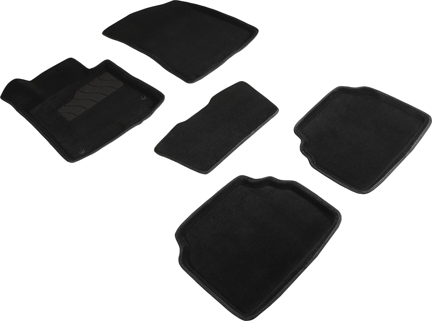 Коврики 3D Seintex для салона Kia K5 2020-2026 ЧЕРНЫЕ. Артикул 95068